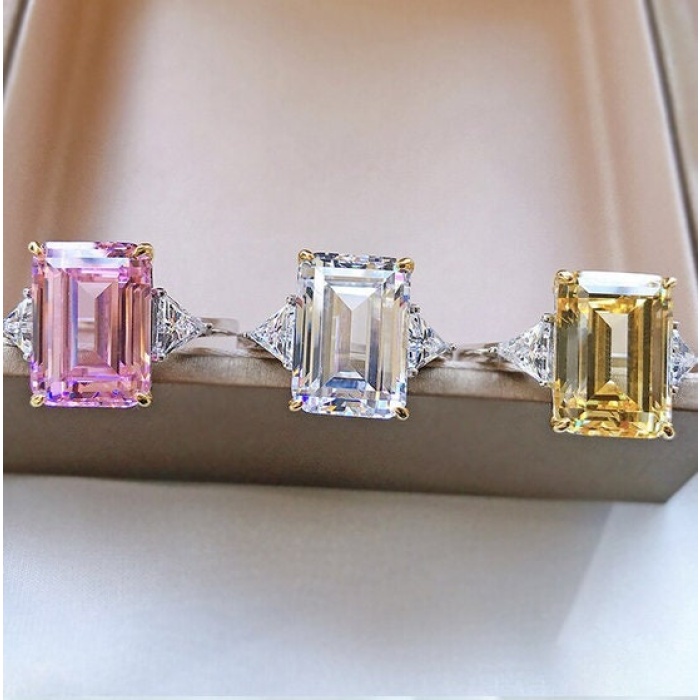 Pink Sapphire Ring, Citrine Ring, 925 Sterling Silver Woman Ring,Statement Ring,Engagement and Wedding Ring,Luxury Ring, Emerald Cut Ring | Save 33% - Rajasthan Living 9