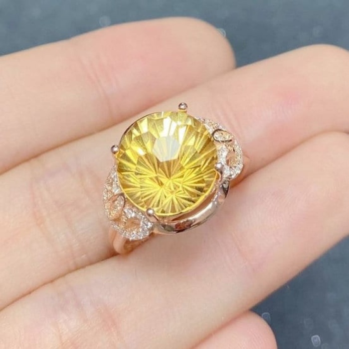 Natural Citrine Ring, 925 Sterling Sliver, Citrine Engagement Ring, Citrine Wedding Ring, luxury Ring, Ring/Band, Citrine Round cut Ring | Save 33% - Rajasthan Living 8