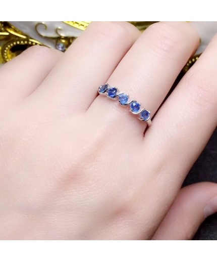 Natural Blue Sapphire Ring, 925 Sterling Sliver, Engagement Ring, Wedding Ring, luxury Ring, solitaire Ring, Round cut Ring | Save 33% - Rajasthan Living 3