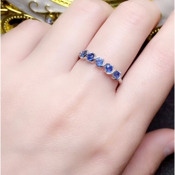 Natural Blue Sapphire Ring, 925 Sterling Sliver, Engagement Ring, Wedding Ring, luxury Ring, solitaire Ring, Round cut Ring | Save 33% - Rajasthan Living 6