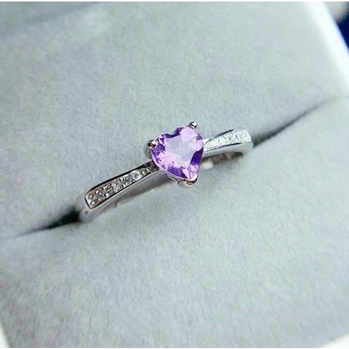 Natural Amethyst Ring, 925 Sterling Silver, Amethyst Engagement Ring, Amethyst Ring, Wedding Ring, Luxury Ring, Ring/Band, Heart Cut Ring | Save 33% - Rajasthan Living 8