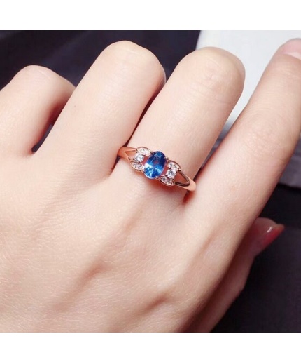 Natural Blue Sapphire Ring, 925 Sterling Sliver, Engagement Ring, Wedding Ring, luxury Ring, solitaire Ring, Oval cut Ring | Save 33% - Rajasthan Living 3