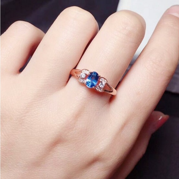 Natural Blue Sapphire Ring, 925 Sterling Sliver, Engagement Ring, Wedding Ring, luxury Ring, solitaire Ring, Oval cut Ring | Save 33% - Rajasthan Living 6