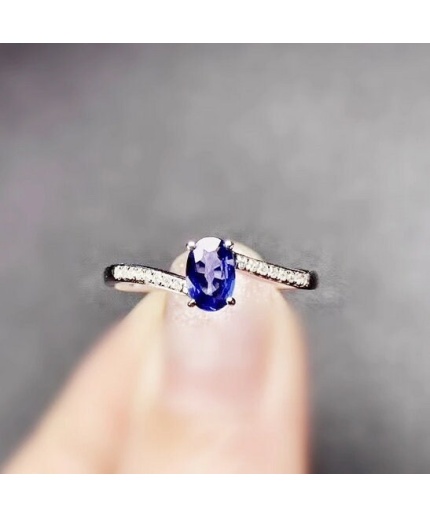 Natural Blue Sapphire Ring, 925 Sterling Sliver, Engagement Ring, Wedding Ring, luxury Ring, solitaire Ring, Oval cut Ring | Save 33% - Rajasthan Living