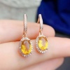 Natural Citrine Drop Earrings, 925 Sterling Silver, Citrine Earrings, Ruby Silver Earrings, Citrine Luxury Earrings, Oval Cut Stone Earrings | Save 33% - Rajasthan Living 9