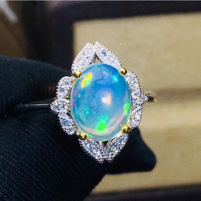 Natural Fire Opal Ring,925 Sterling Silver,Engagement Ring, Wedding Ring, Luxury Ring, Ring/Band | Save 33% - Rajasthan Living 5