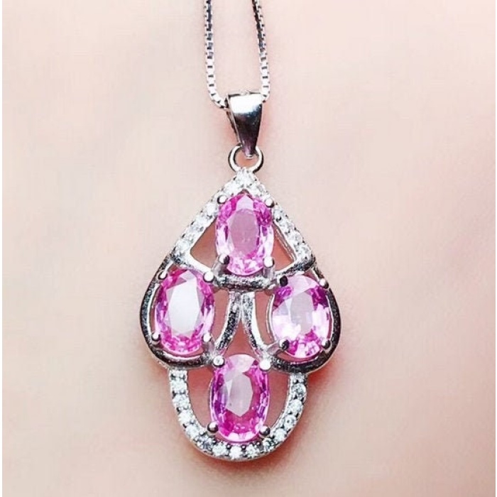 Natural Pink Topaz Pendant, Engagement Pink Topaz Silver Pendent, Woman Pendant, Pendant Necklace, Luxury Pendent, Pear Cut Stone Pendent | Save 33% - Rajasthan Living 5