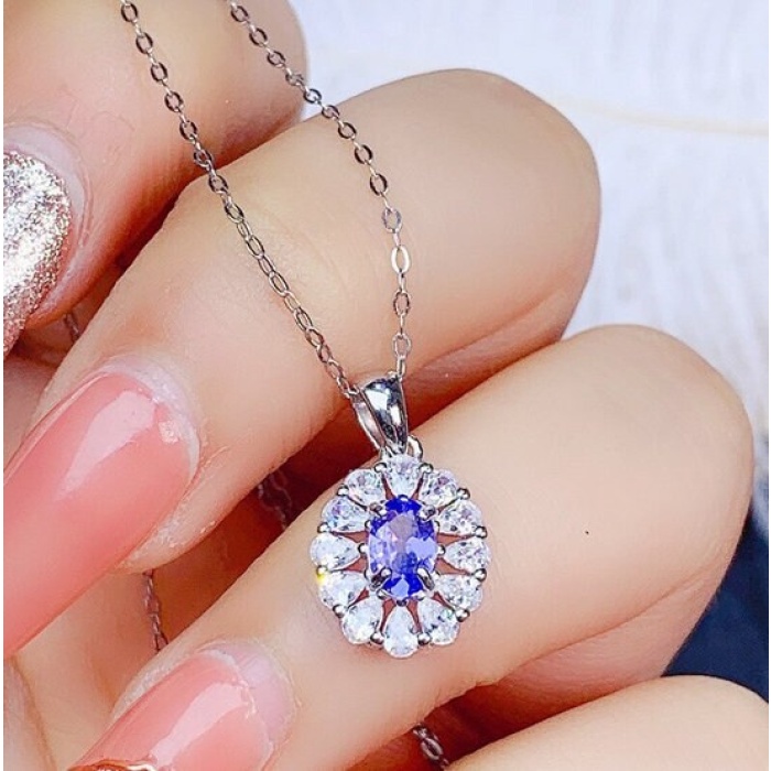 Natural Tanzanite Pendant, Engagement Pendent, Tanzanite Silver Pendent, Woman Pendant, Pendant Necklace, Luxury Pendent Oval Cut Pendent | Save 33% - Rajasthan Living 9