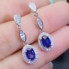 Natural Sapphire Drop Earrings, 925 Sterling Silver, Sapphire Earrings, Sapphire Silver Earrings, Luxury Earrings, Oval Cut Stone Earrings | Save 33% - Rajasthan Living 15