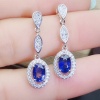 Natural Sapphire Drop Earrings, 925 Sterling Silver, Sapphire Earrings, Sapphire Silver Earrings, Luxury Earrings, Oval Cut Stone Earrings | Save 33% - Rajasthan Living 16