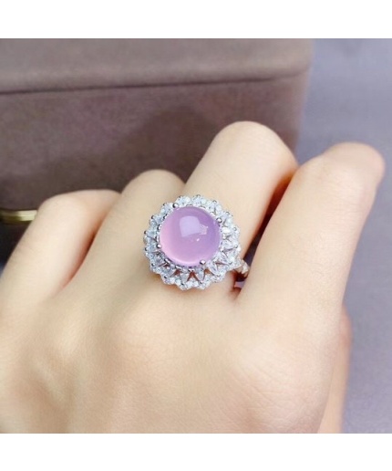 Natural Rose Quartz Ring, 925 Sterling Sliver, Rose Quartz Engagement Ring, Wedding Ring, luxury Ring, Ring/Band, Round Cabochon | Save 33% - Rajasthan Living 3