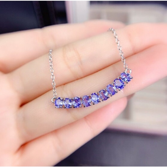 Natural Tanzanite Pendant, Engagement Pendent, Tanzanite Silver Pendent, Woman Pendant, Pendant Necklace, Luxury Pendent, Oval Cut Pendent | Save 33% - Rajasthan Living 8