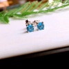 Natural Blue Topaz Stud Earrings, 925 Sterling Silver, Stud Earrings, Blue Topaz Earrings, Luxury Earrings, Round Cut Stone Earrings | Save 33% - Rajasthan Living 8