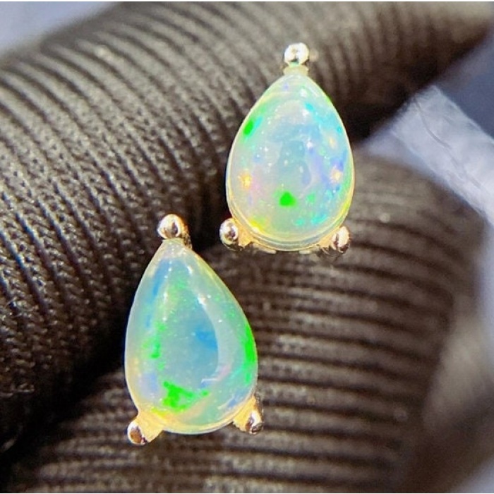 Natural Opal Studs Earrings, 925 Sterling Silver, Opal Studs Earrings, Earrings, Opal Earrings, Luxury Earrings, Pear Stone Earrings | Save 33% - Rajasthan Living 8