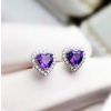 Natural Amethyst Stud Earrings, 925 Sterling Silver Stud Earrings, Amethyst Earrings, Gold Earrings, Luxury Earrings, Heart Cut Earrings | Save 33% - Rajasthan Living 7