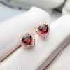 Natural Garnet Studs Earrings, 925 Sterling Silver, Garnet Studs Earrings, Earrings, Garnet Earrings, Luxury Earrings, Heart Stone Earrings | Save 33% - Rajasthan Living 8