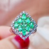 Natural Emerald & Cubic Zirconia Woman Ring, 925 Sterling Silver, Emerald Ring, Statement Ring, Engagement and Wedding Ring | Save 33% - Rajasthan Living 11