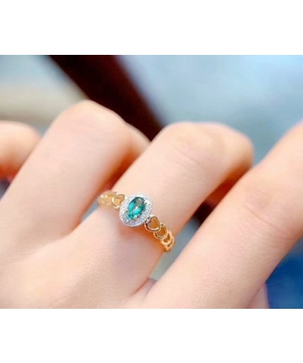 Natural Emerald & Cubic Zirconia Woman Ring, 925 Sterling Silver, Emerald Ring, Statement Ring, Engagement and Wedding Ring | Save 33% - Rajasthan Living 3