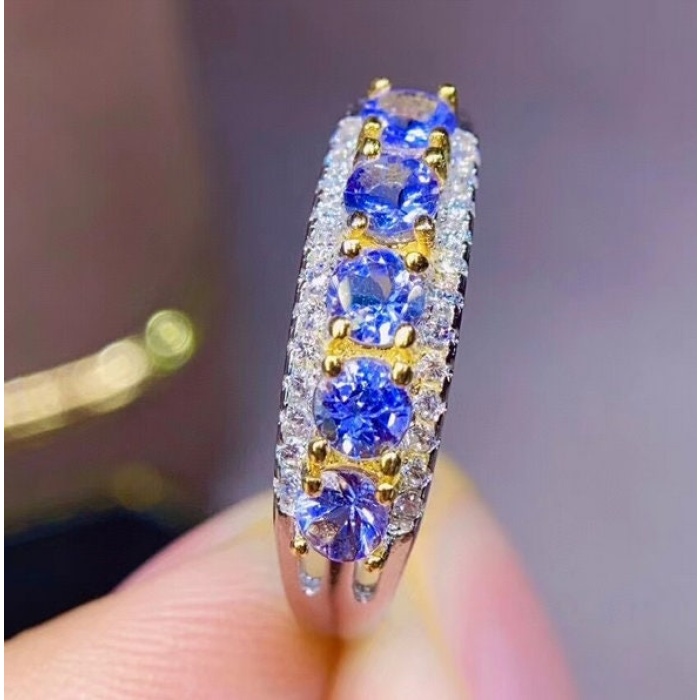 Natural Tanzanite Ring,925 Sterling Sliver,Engagement Ring,Wedding Ring, luxury Ring, solitaire Ring, Round cut Ring | Save 33% - Rajasthan Living 7