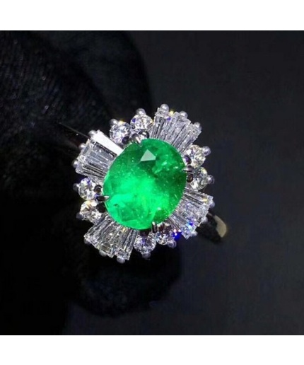 Natural Emerald & Cubic Zirconia Woman Ring, 925 Sterling Silver, Emerald Ring, Statement Ring, Engagement and Wedding Ring | Save 33% - Rajasthan Living 3