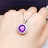 Natural Amethyst Jewellery Set , Engagement Pendent, Silver Amethyst Pendent, Woman Ring, Luxury Pendent, Round Cut Stone Pendent | Save 33% - Rajasthan Living 22