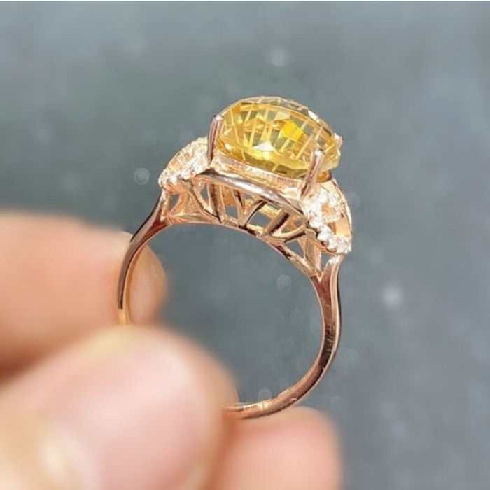 Natural Citrine Ring, 925 Sterling Sliver, Citrine Engagement Ring, Citrine Wedding Ring, luxury Ring, Ring/Band, Citrine Round cut Ring | Save 33% - Rajasthan Living 7