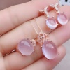 Natural Rose Quartz Jewelry Set, Engagement Ring, Rose Quartz Silver Pendent, Woman Pendant, Pendant Necklace, Luxury Ring, Oval Cabochon | Save 33% - Rajasthan Living 15