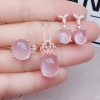 Natural Rose Quartz Jewelry Set, Engagement Ring, Rose Quartz Silver Pendent, Woman Pendant, Pendant Necklace, Luxury Ring, Oval Cabochon | Save 33% - Rajasthan Living 16