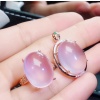 Natural Rose Quartz Jewelry Set, Engagement Ring, Rose Quartz Silver Pendent, Woman Pendant, Pendant Necklace, Luxury Ring, Oval Cabochon | Save 33% - Rajasthan Living 13