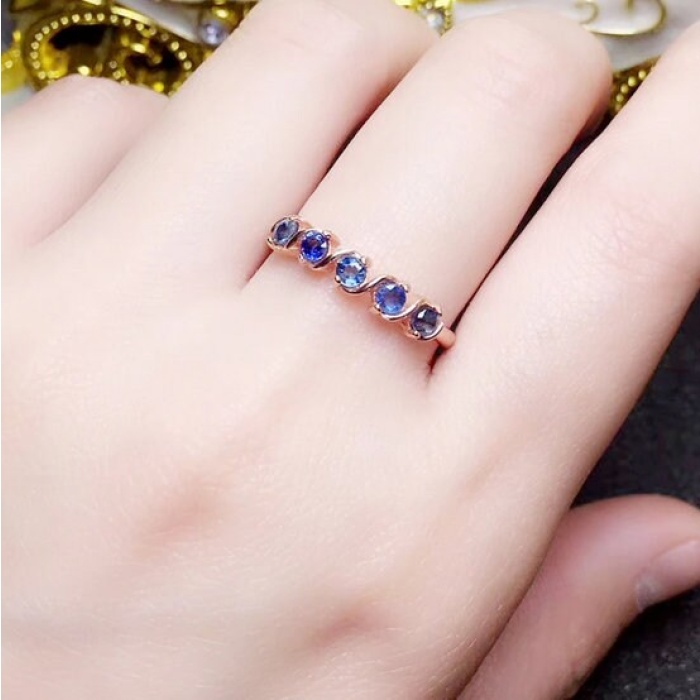 Natural Blue Sapphire Ring, 925 Sterling Sliver, Engagement Ring, Wedding Ring, luxury Ring, solitaire Ring, Round cut Ring | Save 33% - Rajasthan Living 8