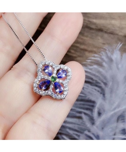 Natural Tanzanite Pendant, Engagement Pendent, Tanzanite Silver Pendent, Woman Pendant, Pendant Necklace, Luxury Pendent Pear Cut Pendent | Save 33% - Rajasthan Living