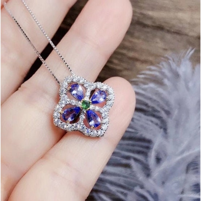 Natural Tanzanite Pendant, Engagement Pendent, Tanzanite Silver Pendent, Woman Pendant, Pendant Necklace, Luxury Pendent Pear Cut Pendent | Save 33% - Rajasthan Living 5