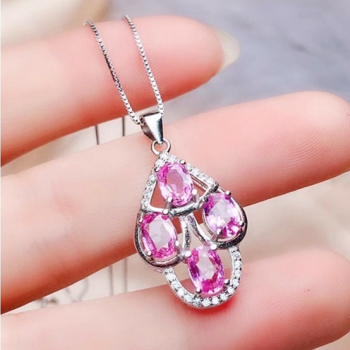 Natural Pink Topaz Pendant, Engagement Pink Topaz Silver Pendent, Woman Pendant, Pendant Necklace, Luxury Pendent, Pear Cut Stone Pendent | Save 33% - Rajasthan Living 8