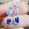 Natural Sapphire Drop Earrings, 925 Sterling Silver, Sapphire Earrings, Sapphire Silver Earrings, Luxury Earrings, Oval Cut Stone Earrings | Save 33% - Rajasthan Living 12