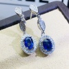 Natural Sapphire Drop Earrings, 925 Sterling Silver, Sapphire Earrings, Sapphire Silver Earrings, Luxury Earrings, Oval Cut Stone Earrings | Save 33% - Rajasthan Living 13