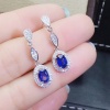 Natural Sapphire Drop Earrings, 925 Sterling Silver, Sapphire Earrings, Sapphire Silver Earrings, Luxury Earrings, Oval Cut Stone Earrings | Save 33% - Rajasthan Living 11