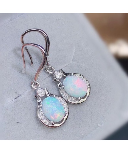 Natural Opal Drop Earrings, 925 Sterling Silver, Opal Drop Earrings, Earrings, Opal Earrings, Luxury Earrings, Oval Stone Earrings | Save 33% - Rajasthan Living 3