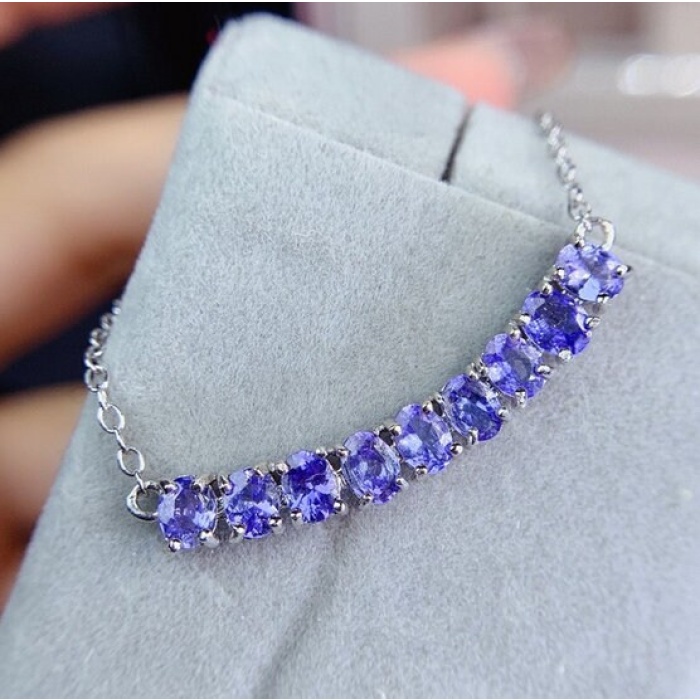 Natural Tanzanite Pendant, Engagement Pendent, Tanzanite Silver Pendent, Woman Pendant, Pendant Necklace, Luxury Pendent, Oval Cut Pendent | Save 33% - Rajasthan Living 9