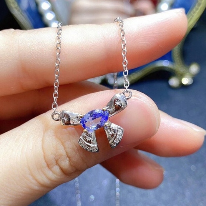 Natural Tanzanite Pendant, Engagement Pendent, Tanzanite Silver Pendent, Woman Pendant, Pendant Necklace, Luxury Pendent Oval Cut Pendent | Save 33% - Rajasthan Living 8