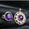 Natural Amethyst Jewellery Set , Engagement Pendent, Silver Amethyst Pendent, Woman Ring, Luxury Pendent, Oval Cut Stone Pendent | Save 33% - Rajasthan Living 13