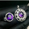 Natural Amethyst Jewellery Set , Engagement Pendent, Silver Amethyst Pendent, Woman Ring, Luxury Pendent, Oval Cut Stone Pendent | Save 33% - Rajasthan Living 14