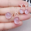 Natural Rose Quartz Jewelry Set, Engagement Ring, Rose Quartz Silver Pendent, Woman Pendant, Pendant Necklace, Luxury Ring, Oval Cabochon | Save 33% - Rajasthan Living 11