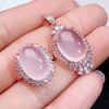 Natural Rose Quartz Jewelry Set, Engagement Ring, Rose Quartz Silver Pendent, Woman Pendant, Pendant Necklace, Luxury Ring, Oval Cabochon | Save 33% - Rajasthan Living 14