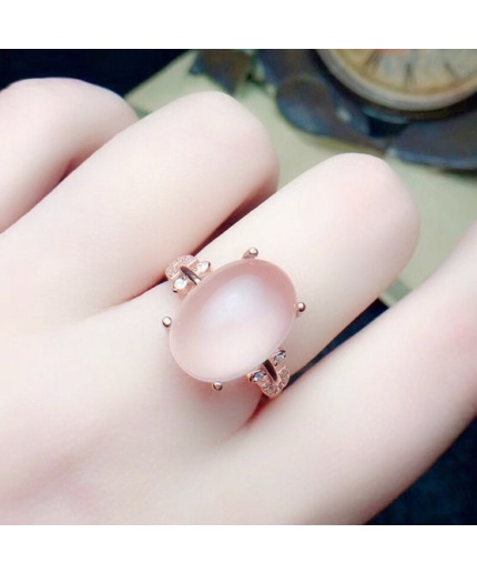 Natural Rose Quartz Jewelry Set, Engagement Ring, Rose Quartz Silver Pendent, Woman Pendant, Pendant Necklace, Luxury Ring, Oval Cabochon | Save 33% - Rajasthan Living 3