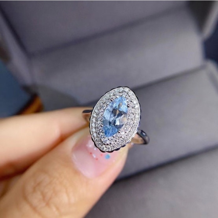 Natural Aquamarine Ring, 925 Sterling Silver, Aquamarine Ring, Engagement Ring, Wedding Ring, Luxury Ring, Ring/Band, Marquise Cut Ring | Save 33% - Rajasthan Living 8