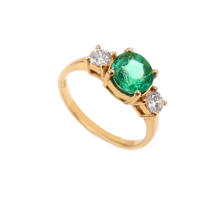 Natural Emerald Ring, 14k Solid Yellow Gold Engagement Ring, Wedding Ring, Emerald Ring, Luxury Ring, Ring/Band, Round Brilliant Cut Ring | Save 33% - Rajasthan Living 7