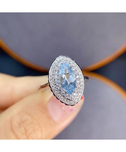 Natural Aquamarine Ring, 925 Sterling Silver, Aquamarine Ring, Engagement Ring, Wedding Ring, Luxury Ring, Ring/Band, Marquise Cut Ring | Save 33% - Rajasthan Living