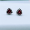 Natural Garnet Studs Earrings, 925 Sterling Silver, Garnet Studs Earrings, Garnet Earrings, Luxury Earrings, Trillion Stone Earrings | Save 33% - Rajasthan Living 8