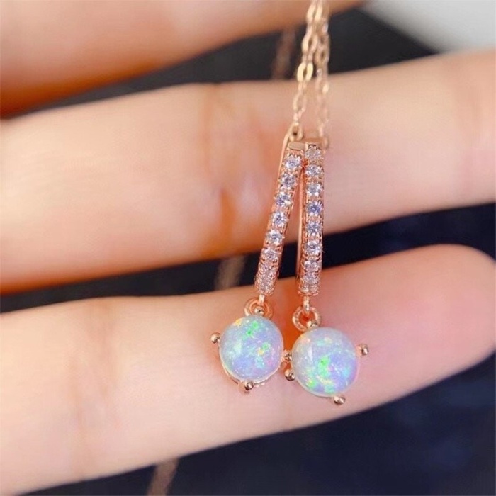 Natural Opal Drop Earrings, 925 Sterling Silver, Opal Drop Earrings, Earrings, Opal Earrings, Luxury Earrings, Round Stone Earrings | Save 33% - Rajasthan Living 7