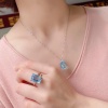 Natural Blue Topaz Jewelry Set, Engagement Ring, Blue Topaz Jewelry Set, Woman Pendant, Topaz Necklace, Luxury Pendant, Emerald Cut Stone | Save 33% - Rajasthan Living 15